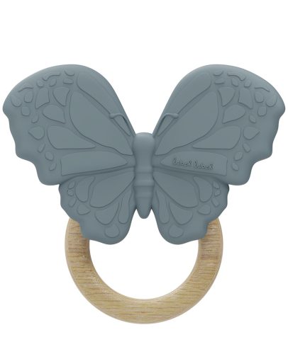 Label Label -Silicone & Wood pillangó alakú rágóka- kék színű