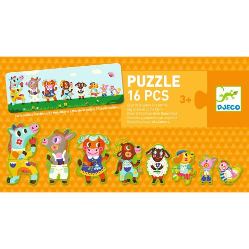 Djeco - Párosító puzzle - Nagyok és kicsik a tanyán