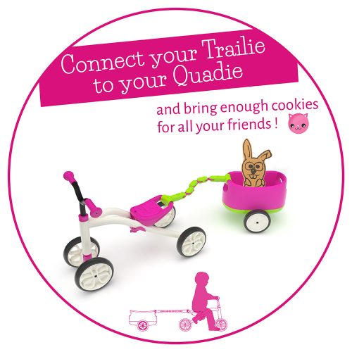 Négykerekű kismotor utánfutóval - Rózsaszín