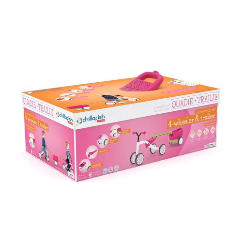 Négykerekű kismotor utánfutóval - Rózsaszín