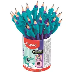   Grafitceruza radírral és ceruzafogóval, HB, háromszögletű, MAPED "Kidy Learn"