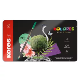   Színes ceruza készlet, 72 különböző szín KORES "Kolores Selection", háromszögletű, fém dobozban, 
