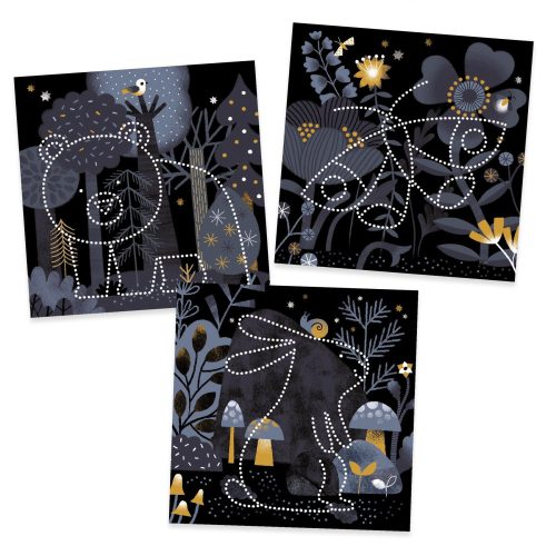 Djeco - Lyukasztós képkészítés - Éjszakai állatok