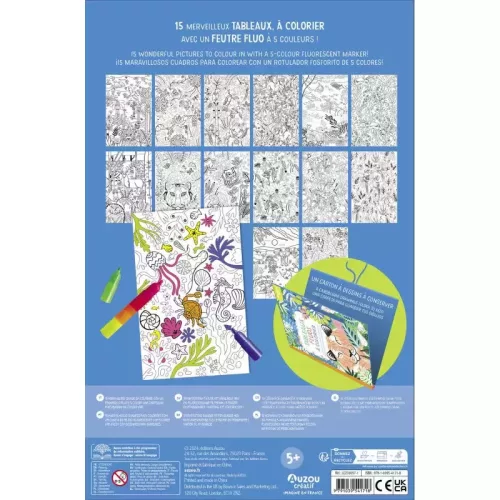 Auzou - Nagyméretű színező könyv neon filctollakkal