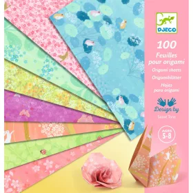   Djeco - Origami 100 lapos készlet - Tavasz, 10 x10 grafikával - Haru