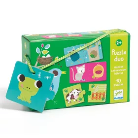   Djeco - Párosító puzzle - Ki hol lakik, 20 db-os - Habitat