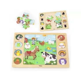 Találd meg a párokat - farmos - Fa puzzle