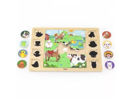 Találd meg a párokat - farmos - Fa puzzle