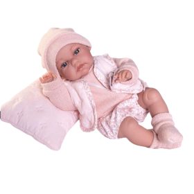   Antonio Juan Újszülött kislány baba mellénnyel és kis sapkával