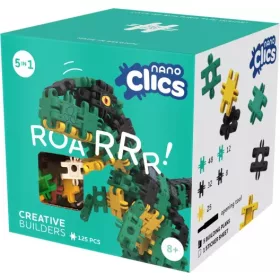  Nano Clics - 5az1-ben 125 db-os kreatív építőjáték, Dinoszaurusz