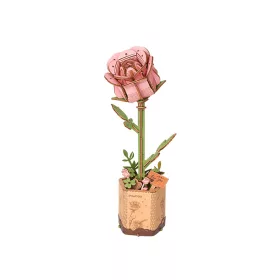 Rózsaszín rózsa - DIY favirág
