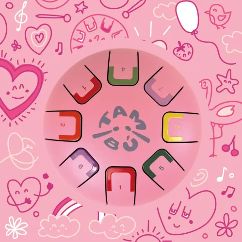 Baby Tambú Csilingelő rózsaszín gyerekhangszer, zenedob, handpan