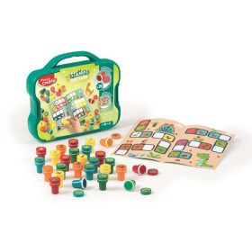   Nyomdázó készlet, foglalkoztató füzettel, bőröndben, MAPED CREATIV "Stamps", dinoszaurusz