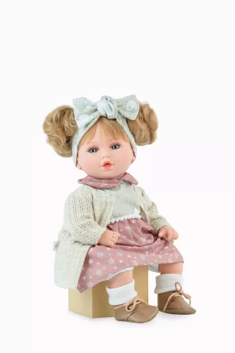 Marina&Pau Kislány nyuszis fejpánttal, rózsaszín ruhában és kardigánban