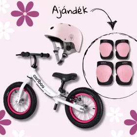   Cariboo csomag - Adventure futóbicikli - White/Pink bukósisakkal és ajándék védőfelszereléssel