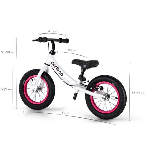 Cariboo csomag - Adventure futóbicikli - White/Pink bukósisakkal és ajándék védőfelszereléssel