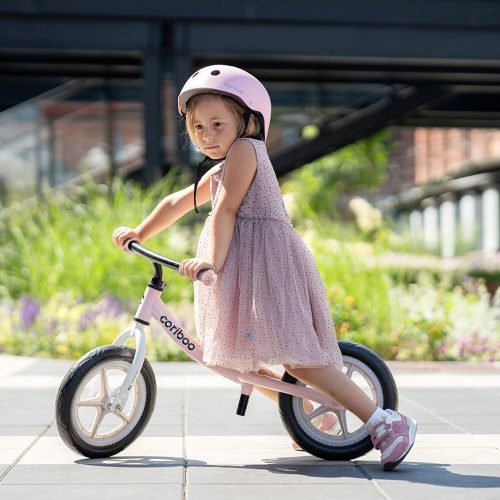 Cariboo csomag - Classic futóbicikli - Pink/Gray bukósisakkal és ajándék védőfelszereléssel