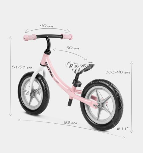 Cariboo csomag - Classic futóbicikli - Pink/Gray bukósisakkal és ajándék védőfelszereléssel