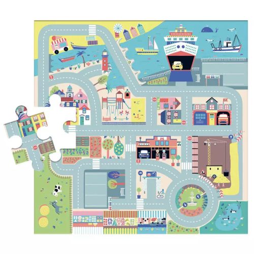 Auzou Padló puzzle 4db fa kisautóval