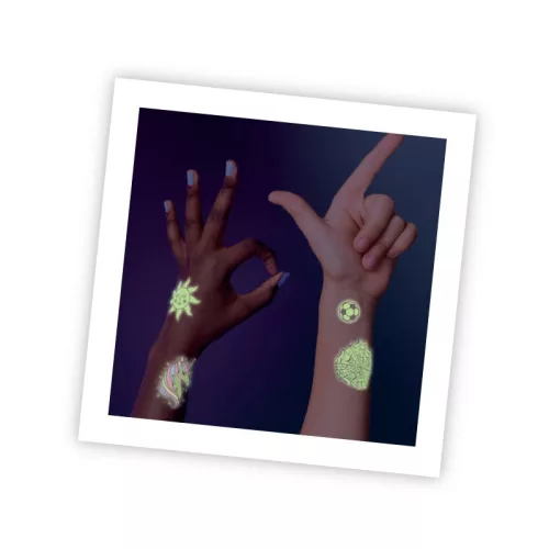 BUKI Lemosható tetoválás, Sötétben világító minták 