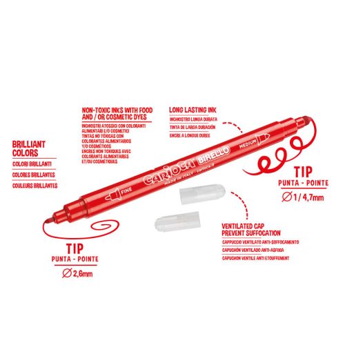 Carioca - Birello kétvégű filctoll 12 db-os