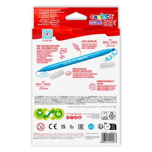 Carioca - Birello kétvégű filctoll 12 db-os