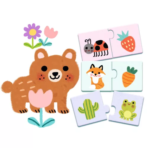 Djeco Párosító puzzle - Színpárosító, 24 db-os - Colours