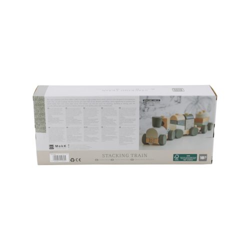 Label -Label Fa játékvonat építőelemekkel - Oliva színben