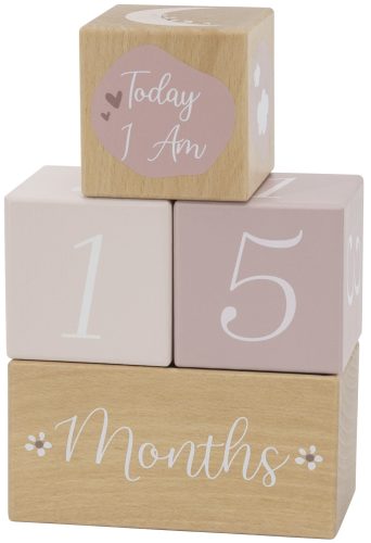 Label Label Fa mérföldkőkockák - Pink