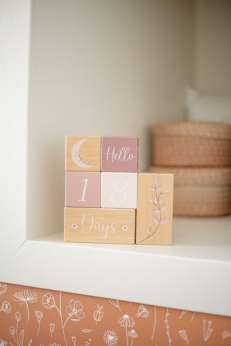 Label Label Fa mérföldkőkockák - Pink