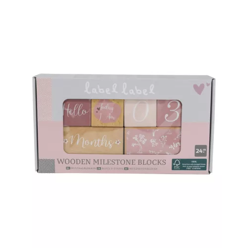 Label Label Fa mérföldkőkockák - Pink