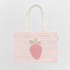 Sunnylife gyerek vászon strandtáska - Strawberry Sunshine Pink Stripe 