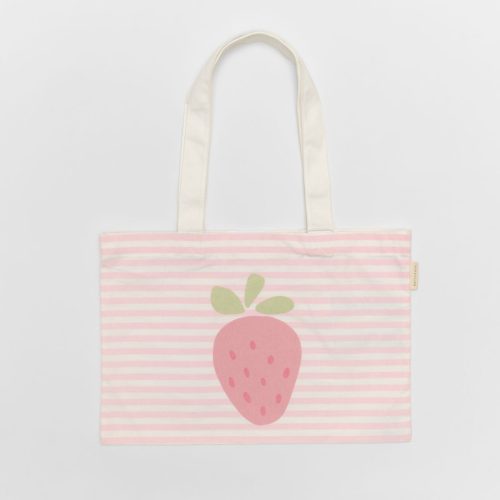 Sunnylife gyerek vászon strandtáska - Strawberry Sunshine Pink Stripe 