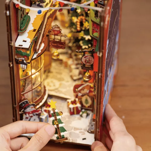 Karácsonyi utca -DIY könyvespolc díszítő - Book nook