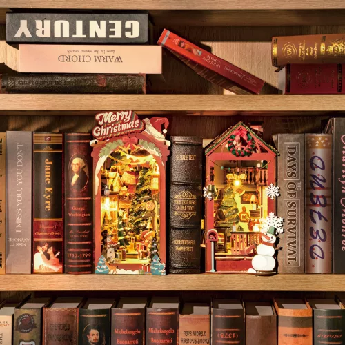 Karácsonyi utca -DIY könyvespolc díszítő - Book nook