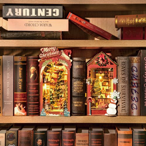 Karácsonyi utca -DIY könyvespolc díszítő - Book nook