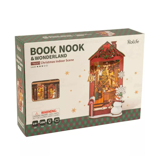 Karácsonyi otthon hangulata - DIY könyvespolc díszítő - Book nook