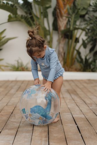 Little Dutch felfújható 3D strandlabda - Ocean Dreams kék