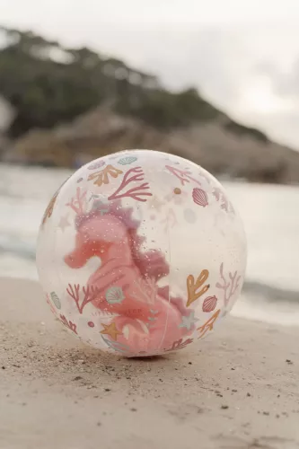 Little Dutch felfújható 3D strandlabda - Ocean Dreams pink