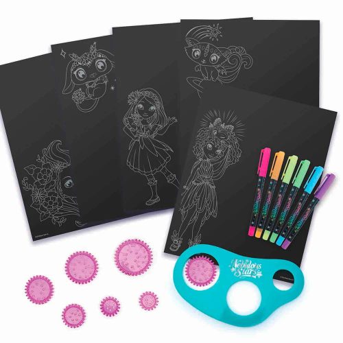 Nebulous Stars - Fekete lapos mandala színező