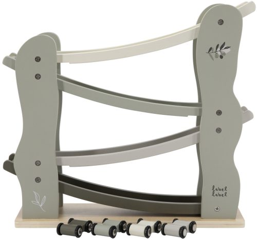 Label Label fából készült versenypálya olivazöld színben - Fajáték