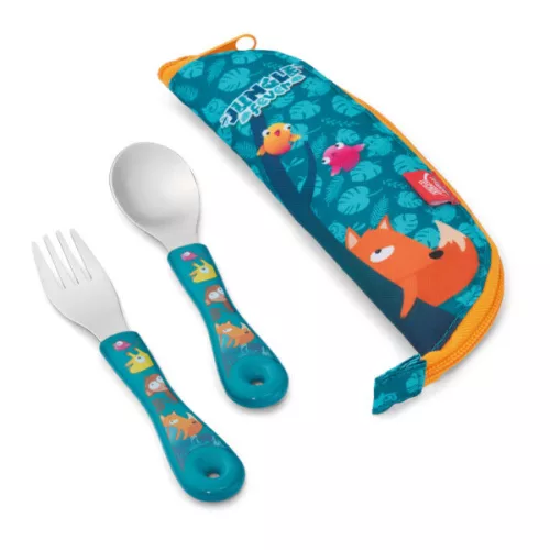 Maped Picnic Fém evőeszköz készlet, szövet tokban - Jungel Fever