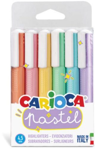 CARIOCA Szövegkiemelő készlet - 6db-os, pasztell színek