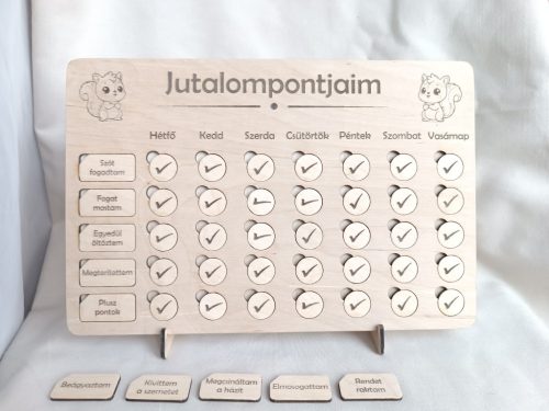Jutalomtábla - napi tevékenységekhez