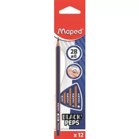   Grafitceruza - 2 db, 2B, háromszögletű, MAPED “Black’Peps Navy”
