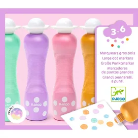   Djeco - Marok filc készlet 4 gyöngyház színben - Pontozó színezéshez