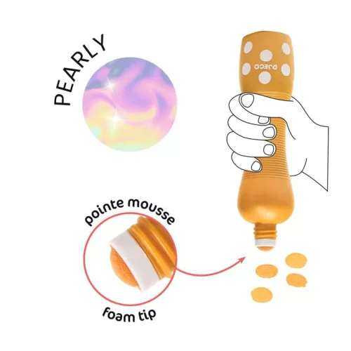 Djeco - Marok filc készlet 4 gyöngyház színben - Pontozó színezéshez