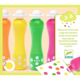   Djeco - Marok filc készlet 4 fluoreszkáló színben - Pontozó színezéshez