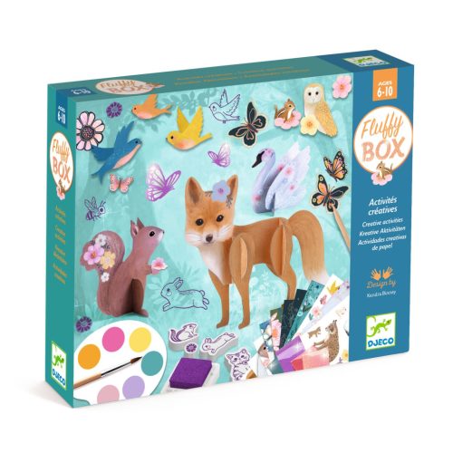 Djeco Kreatív műhely - 6 technika 1 dobozban - Bájos bolyhos - Fluffy box