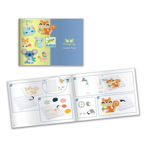 Djeco Artistic Aqua - Vizes gyöngykirakó készlet, Bundás barátok - Furry friends